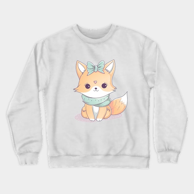 Cute Kawaii Fox Crewneck Sweatshirt by Kawaii Cuties